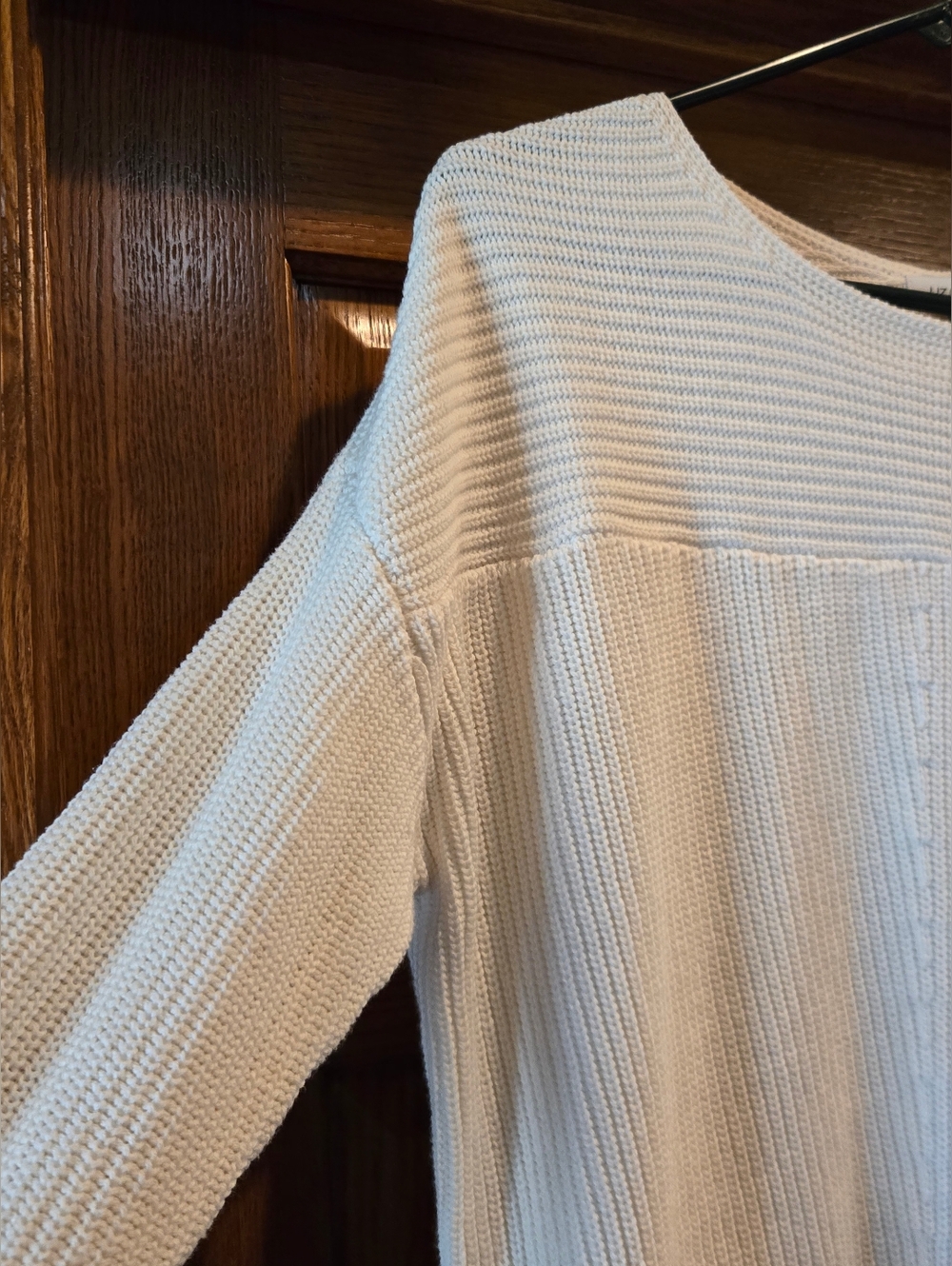 Liz Claiborne Cream Ribbed Knit Sweater Top - Picture 6 of 14
